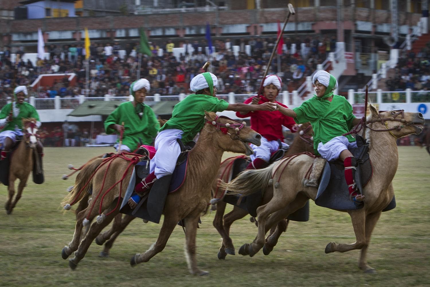 A cultural scene from Manipur representing the birthplace of polo